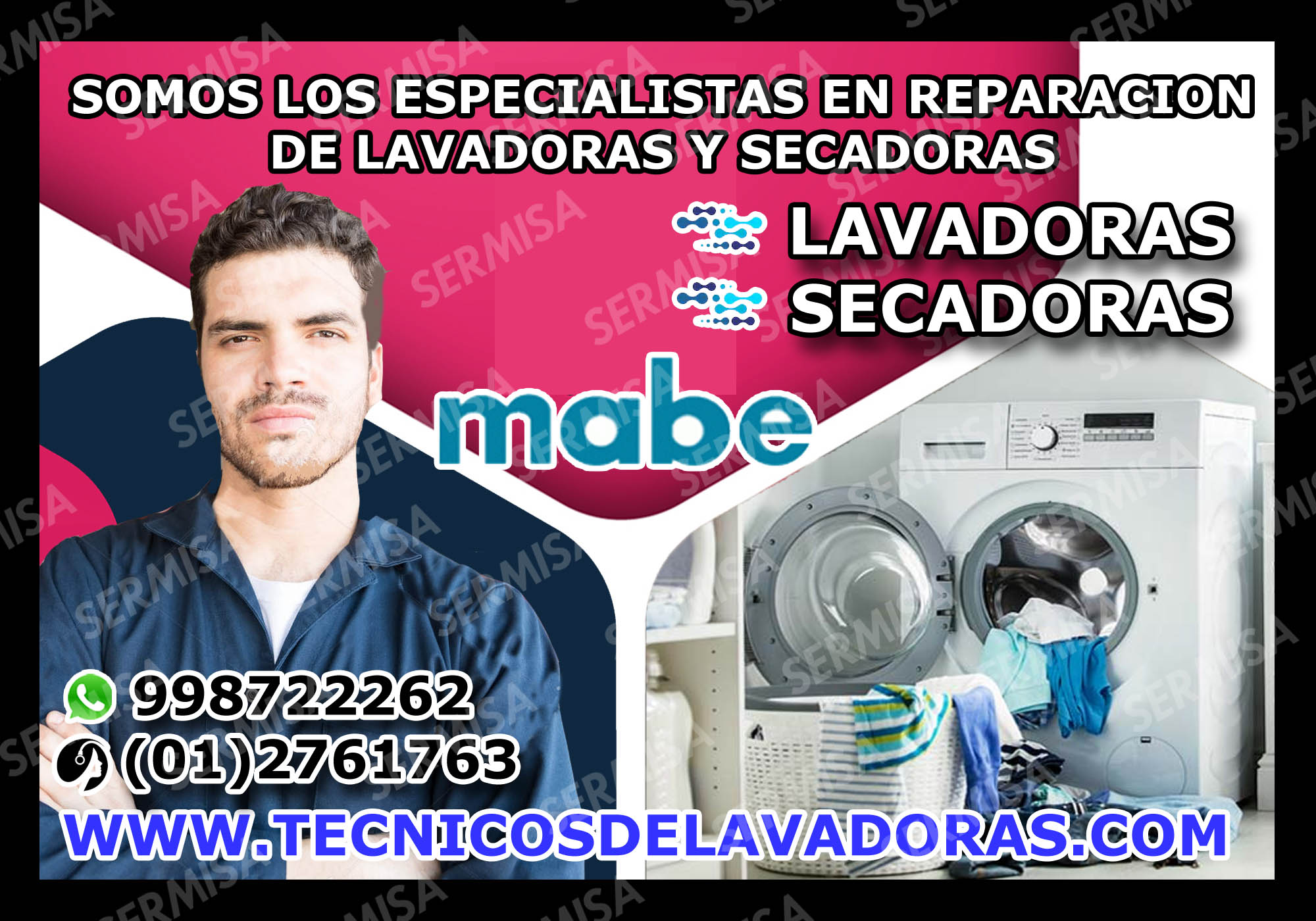 SU LAVADORA NO ENCIENDE ESPECIALISTAS EN MABE 981091335 ATE